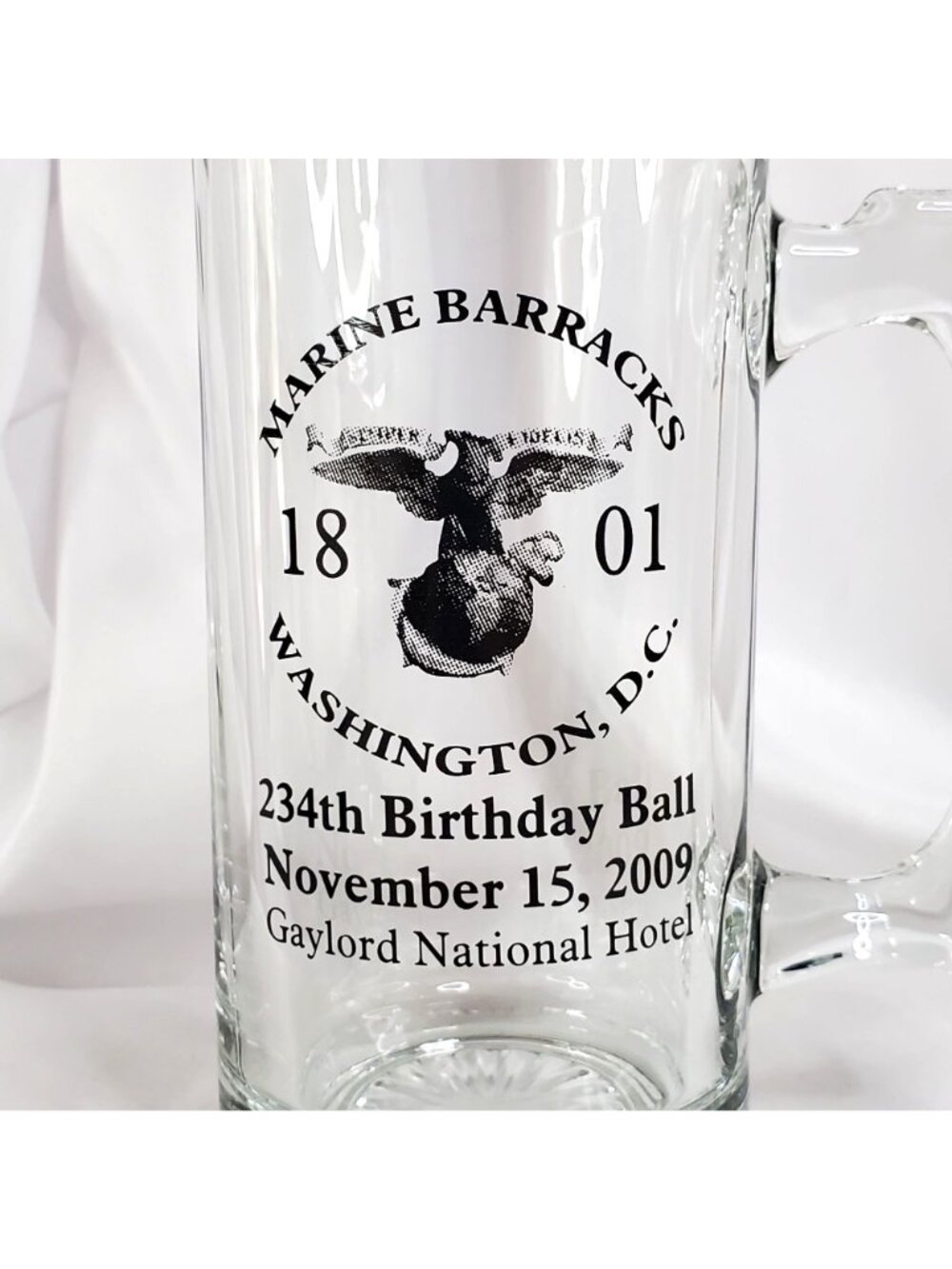 Marine Barracks 234th Birthday Ball Glass Beer Mug Washington D.C. 2009 - Picture 3 of 7